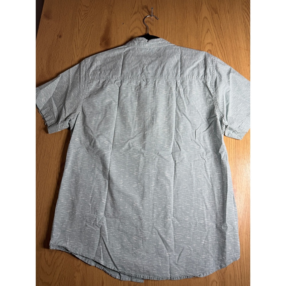 Stoic Shirt Mens Medium M Sage Green Slub Short Sleeve Button Down Chest Pocket - Picture 6 of 9